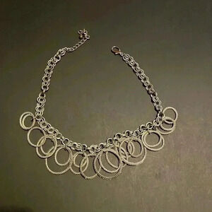 Silver  exaggerated metal stylish fashionable statement necklace